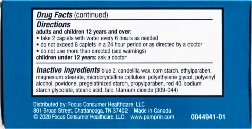 Pamprin Multi-Symptom Caplets Perspective: bottom