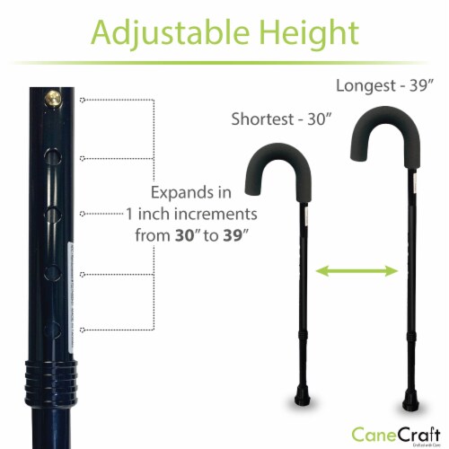 Foam Grip Round Handle Adjustable Walking Cane Perspective: bottom