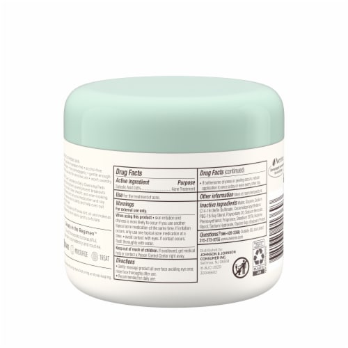 Aveeno Clear Complexion Acne Cleansing Pads, Salicylic Acid Perspective: bottom