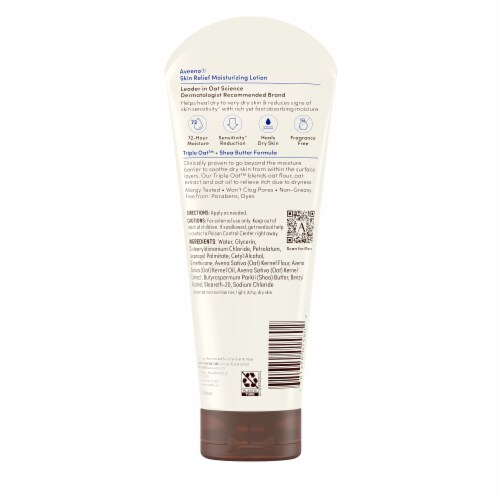 Aveeno Skin Relief Moisturizing Body Lotion Fragrance-Free for Very Dry Skin + Soothing Triple Oat Perspective: bottom