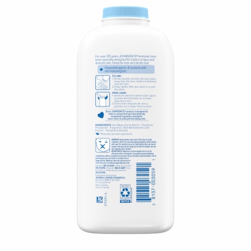Johnson's Cornstarch Baby Powder With Aloe & Vitamin E Perspective: bottom