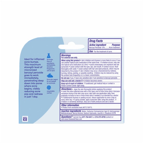 Clean & Clear Persa-Gel 10 Oil-Free Acne Spot Treatment with Maximum Strength 10% Benzoyl Peroxide Perspective: bottom