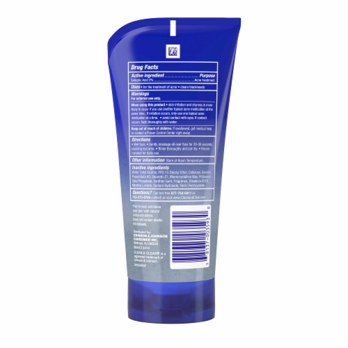 Clean & Clear Blackhead Eraser Oil-Free Facial Scrub with 2% Salicylic Acid Acne Medication Perspective: bottom