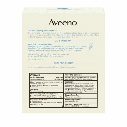 Aveeno Soothing Bath Soak For Eczema Natural Colloidal Oatmeal Perspective: bottom