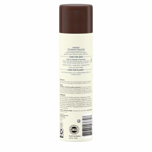 Aveeno Therapeutic Shave Gel with Oat and Vitamin E Soothes Dry Skin Fragrance-Free Perspective: bottom