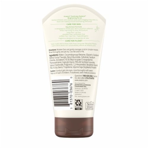 Aveeno Positively Radiant Face Scrub with Soy Bean Extract For Soft, Smooth, Even-Toned Skin Perspective: bottom