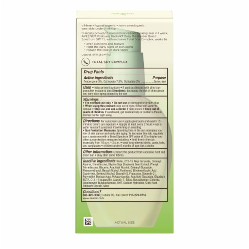 Aveeno Positively Radiant Daily Facial Moisturizer with Broad Spectrum SPF 15 Sunscreen Perspective: bottom