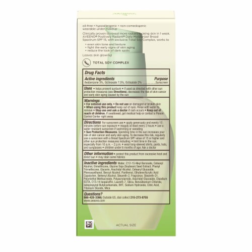 Aveeno Positively Radiant Daily Facial Moisturizer with Broad Spectrum SPF 15 Sunscreen Perspective: bottom