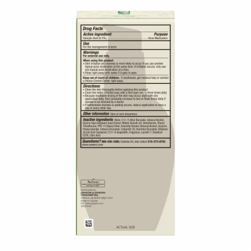 Aveeno Positively Radiant Acne-Fighting Daily Face Moisturizer with Soy & 0.5% Salicylic Acid Perspective: bottom