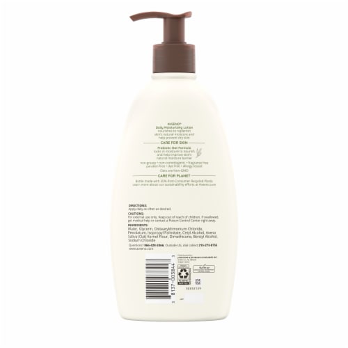 Aveeno Daily Moisturizing Body Lotion Fragrance-Free Nourishes Dry Skin with 24 Hour Moisture Perspective: bottom