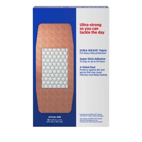 Band-Aid® Tough Strips® Extra Large Adhesive Bandages Perspective: bottom