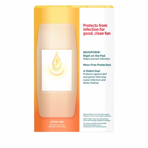 BAND-AID Brand Infection Defense With Neosporin Extra Large Adhesive Bandages Perspective: bottom