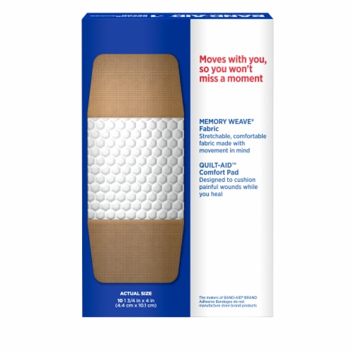 BAND-AID Brand Flexible Fabric Extra Large Adhesive Bandages Perspective: bottom