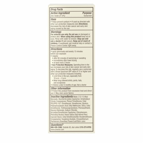 Aveeno Positively Mineral Sensitive Face Sunscreen SPF 50 Perspective: bottom