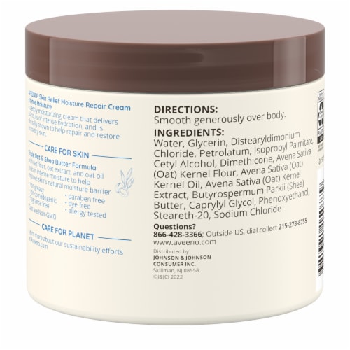 Aveeno Skin Relief Moisture Repair Cream Perspective: bottom