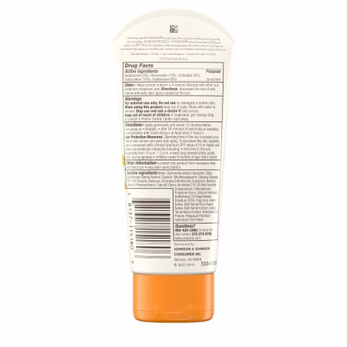 Aveeno Protect + Hydrate Sunscreen Lotion SPF 70 Perspective: bottom