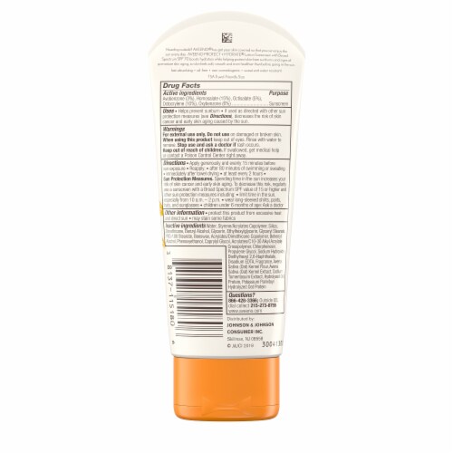 Aveeno Protect + Hydrate Sunscreen Lotion SPF 70 Perspective: bottom