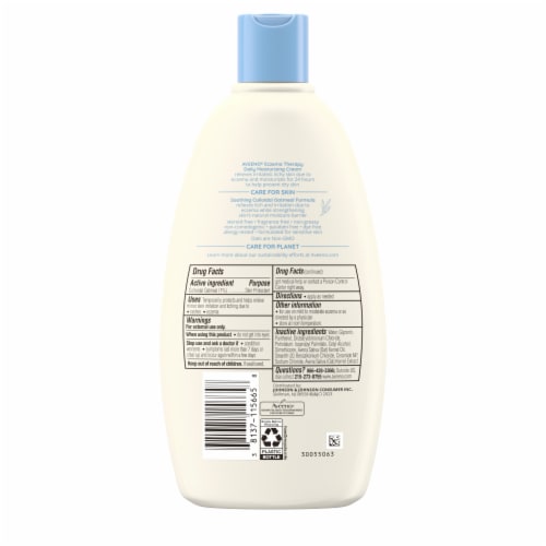 Aveeno Eczema Therapy Daily Moisturizing Body Cream Fragrance-Free for Sensitive Skin Perspective: bottom