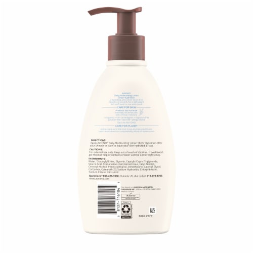 Aveeno Sheer Hydration Daily Moisturizing Lotion Perspective: bottom
