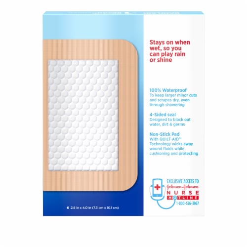 Band Aid Brand Water Block Waterproof Wound Pads, 2.9 In By 4 In Perspective: bottom