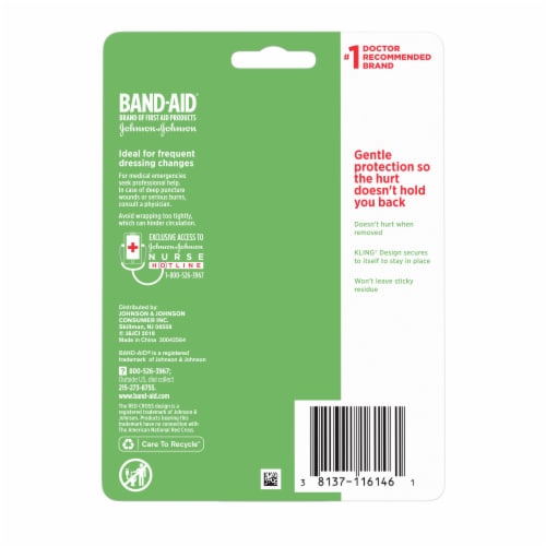 Band-Aid Brand Hurt-Free Self-Adherent Wound Wrap Perspective: bottom