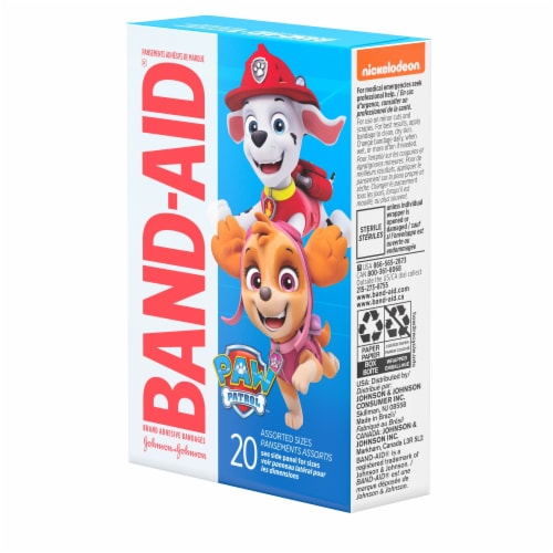 Band-Aid Brand Featuring Nickelodeon Paw Patrol Assorted Sizes Adhesive Bandages Perspective: bottom