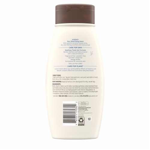 Aveeno Skin Relief Fragrance Free Body Wash Perspective: bottom