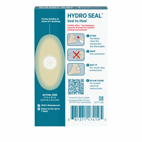 BAND-AID Brand Hydro Seal Hydrocolloid Gel Heel Bandages Perspective: bottom