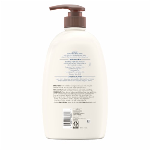 Aveeno Skin Relief Body Wash Fragrance Free Perspective: bottom