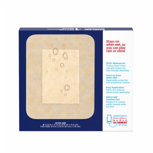 BAND-AID Brand Water Block Flex Large Waterproof Adhesive Pads Perspective: bottom