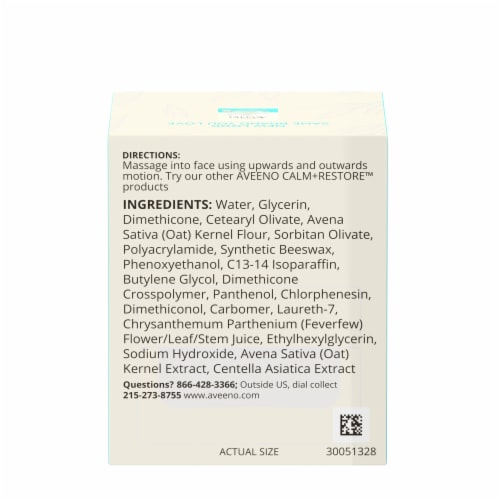 Aveeno Calm + Restore Oat Gel Face Moisturizer for Sensitive Skin Fragrance Free Travel Size 0.5 Oz Perspective: bottom