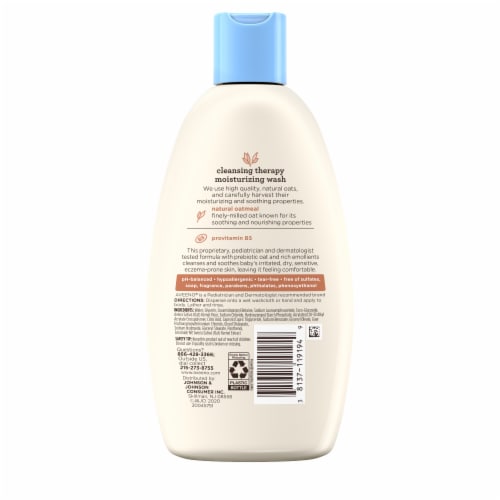 Aveeno Baby Cleansing Therapy Moisturizing Wash, Natural Oatmeal Perspective: bottom