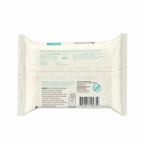 Aveeno Calm + Restore Nourishing Makeup Remover Face Wipes Fragrance Free with Oat Extract Perspective: bottom