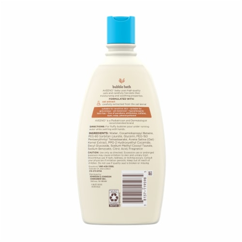 Aveeno Baby Sensitive Skin Bubble Bath With Oat Extract Perspective: bottom