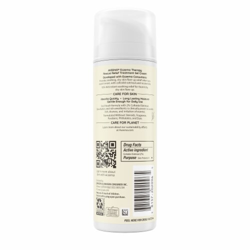 Aveeno Eczema Therapy Rescue Relief Treatment Gel Cream Fragrance-Free with Colloidal Oatmeal Perspective: bottom