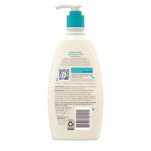 Aveeno Kids Sensitive Skin Face & Body Wash Perspective: bottom