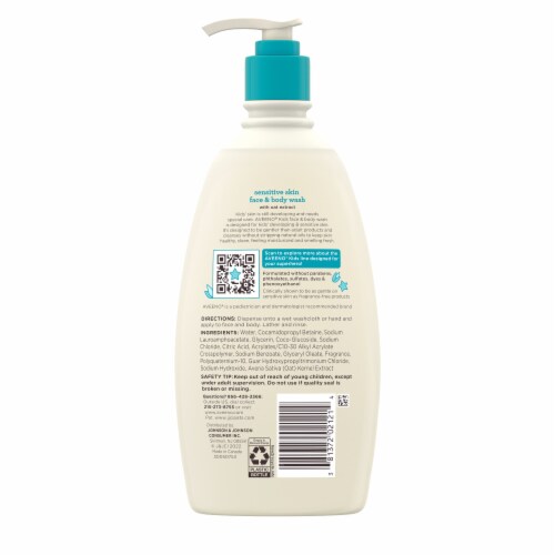 Aveeno Kids Sensitive Skin Face & Body Wash Perspective: bottom