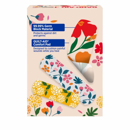 Band-Aid Brand Flexible Fabric Bandages, Wildflower, Assorted Perspective: bottom
