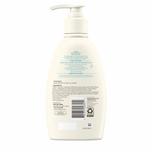 Aveeno Calm + Restore Gel Body Moisturizer Fragrance-Free for Sensitive Skin with Prebiotic Oat Perspective: bottom
