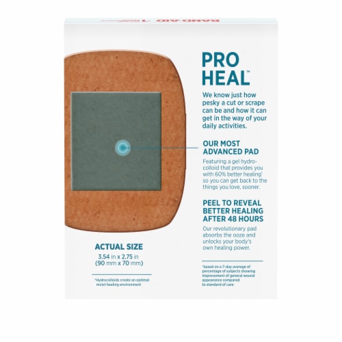 Band-Aid Brand Extra Large Pro Heal Bandages + Hydrocolloid Pads Perspective: bottom