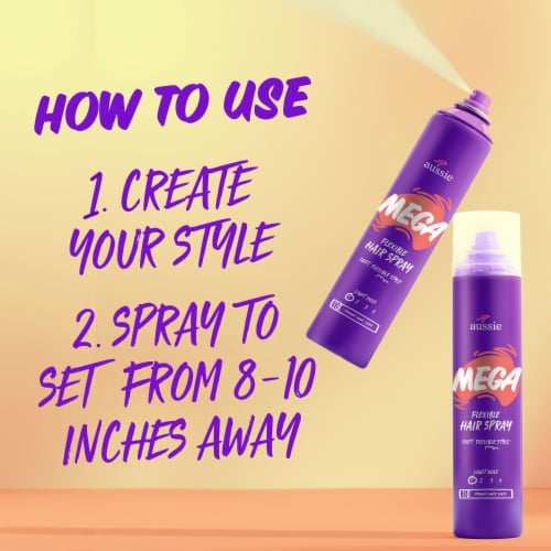 Aussie Mega Flexible Aerosol Hair Spray for Curly, Straight and Wavy Hair Perspective: bottom