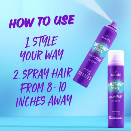 Aussie Instant Freeze Aerosol Hair Spray for Curly Straight and Wavy Hair Perspective: bottom