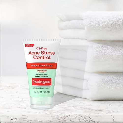 Neutrogena Oil-Free Acne Stress Control Power-Clear Scrub, 4.2 Fl. Oz. (Pack of 14) Perspective: bottom