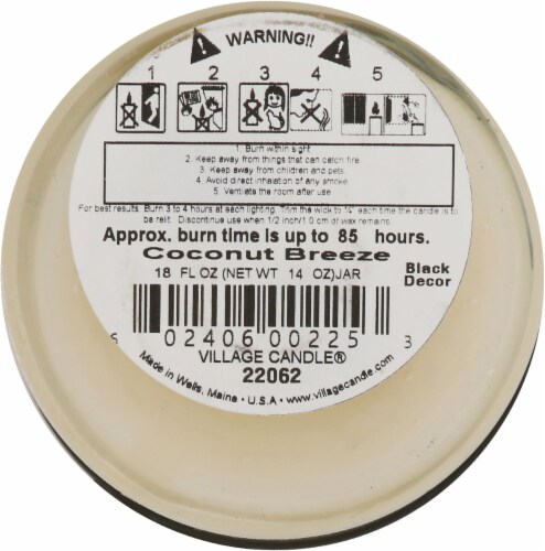Village Candle® Coconut Breeze Jar Candle Perspective: bottom