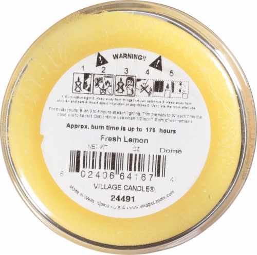Village Candle Fresh Lemon Scented Jar Candle Perspective: bottom