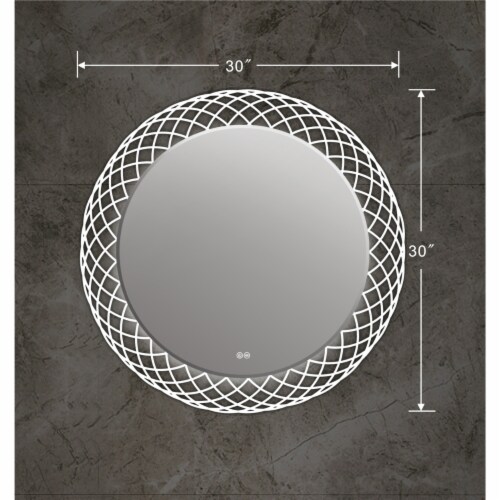 CHLOE Speculo Back Lit LED Mirror 6000K Daylight White 30 Wide Perspective: bottom