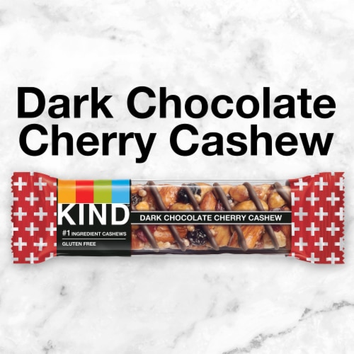 KIND Gluten Free Dark Chocolate Cherry Cashew Healthy Snack Bars Perspective: bottom