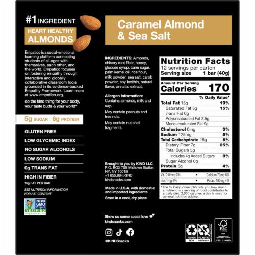 KIND® Caramel Almond & Sea Salt Nuts and Spices Bars Perspective: bottom