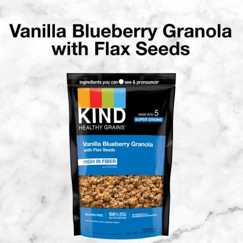 KIND Healthy Grains Vanilla Blueberry Granola with Flax Seeds Perspective: bottom