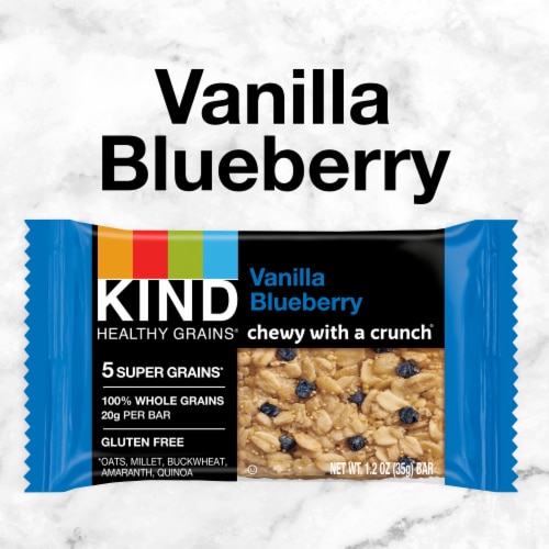 KIND Healthy Grains Vanilla Blueberry Snack Bars Perspective: bottom